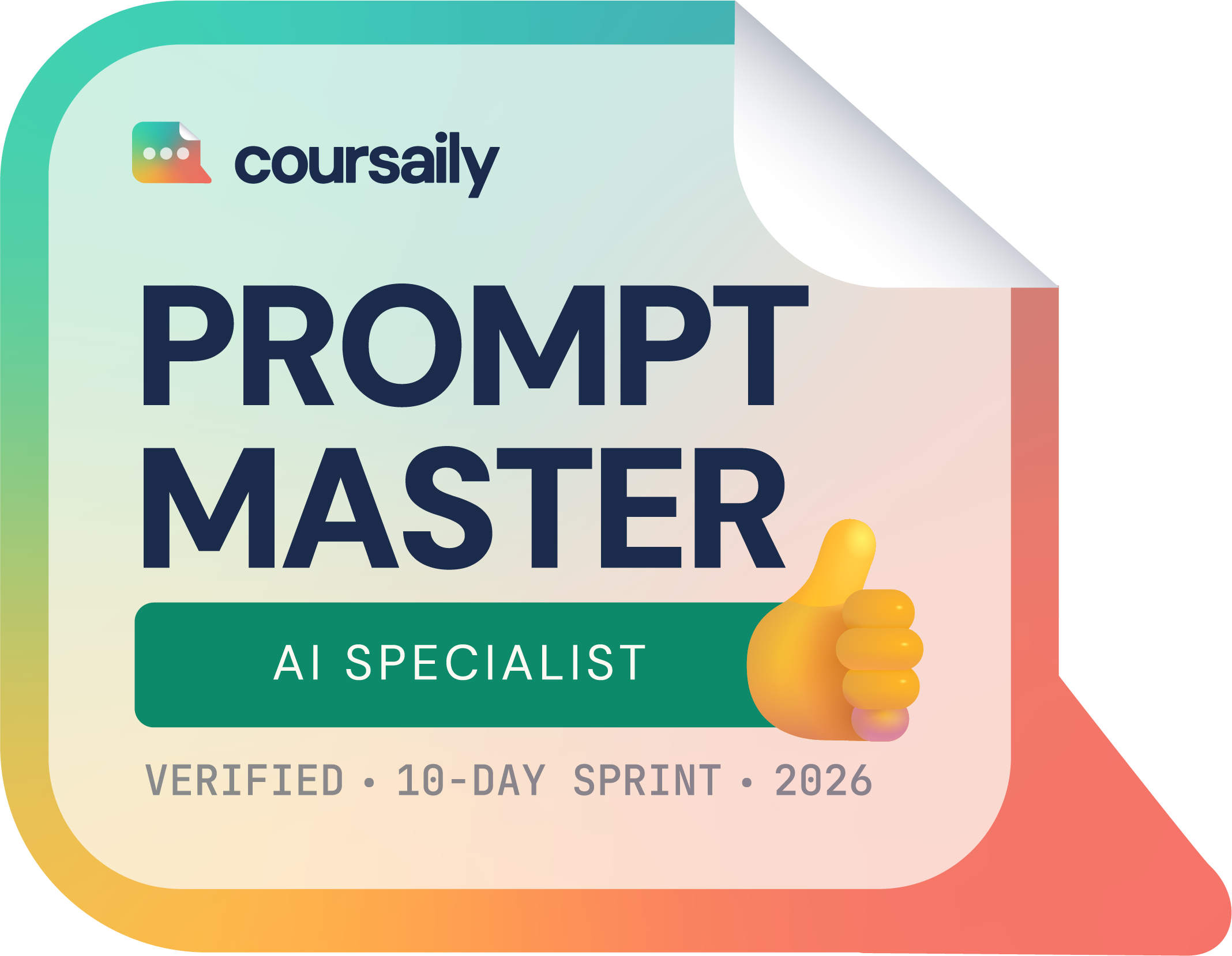 Coursaily Prompt Master badge — AI Specialist