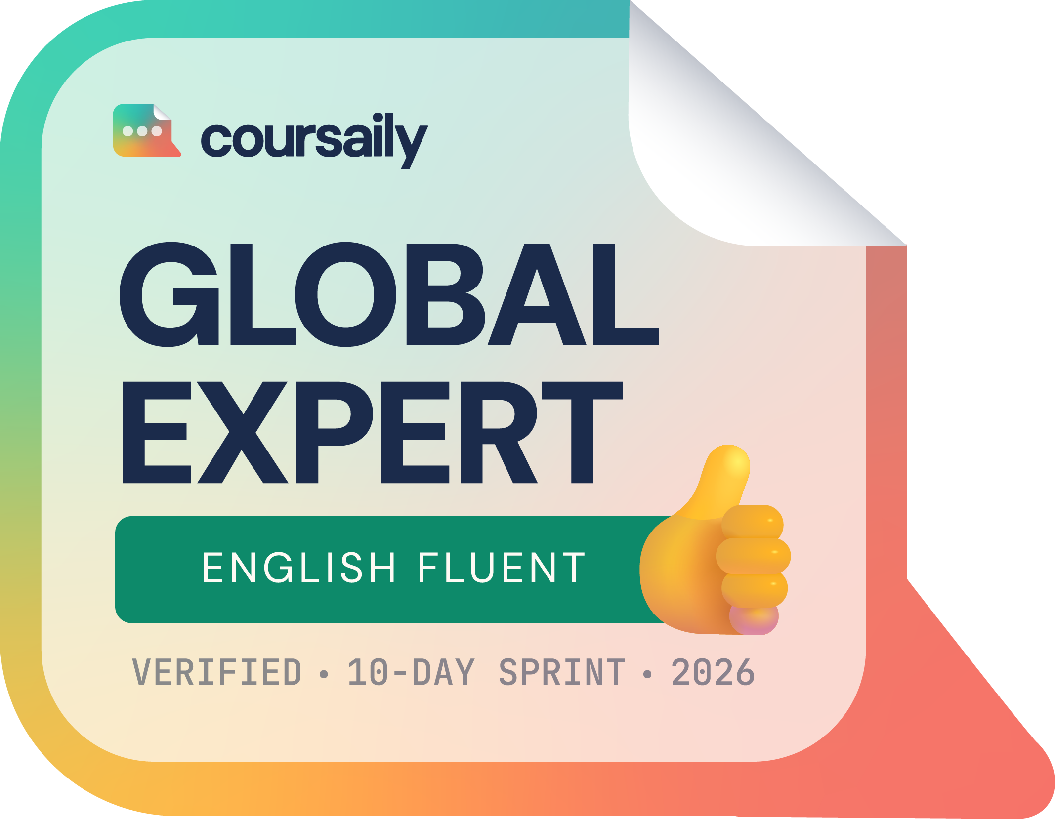 Coursaily Global Expert badge — English Fluent